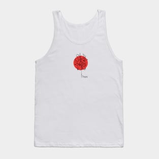 Tropical flower on red circle Tank Top